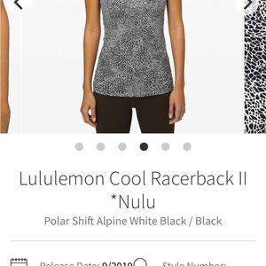 lululemon athletica Cool Racerback II Tank - Black and White
